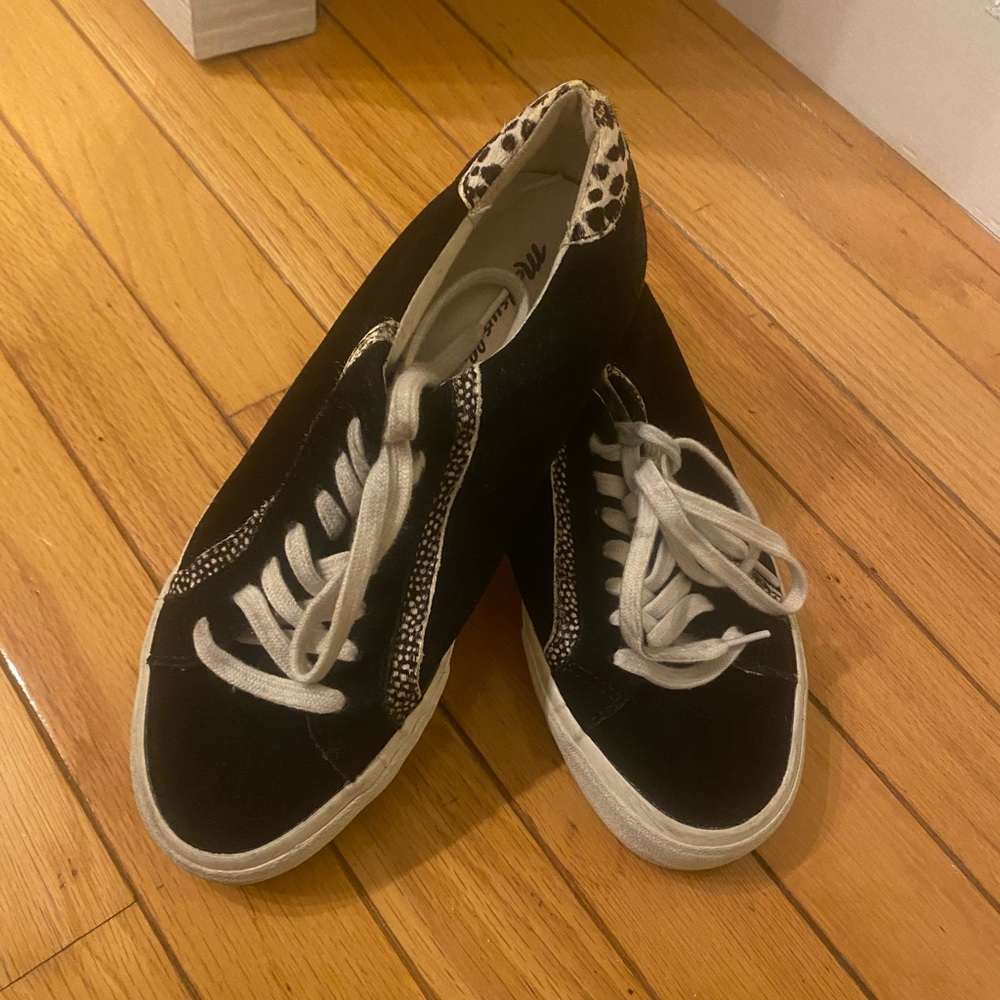 Madewell Black and Animal Print Sneakers